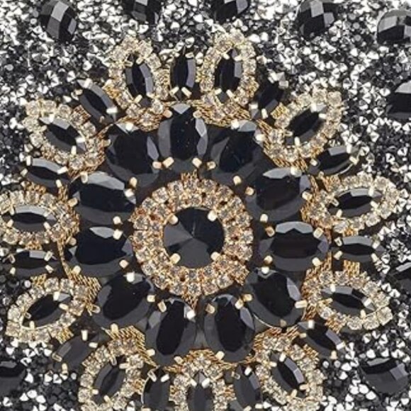 Evening Clutch Wedding Bag Black Purse Bridal Handbag Party Prom Ladies Fashion - Picture 10 of 10